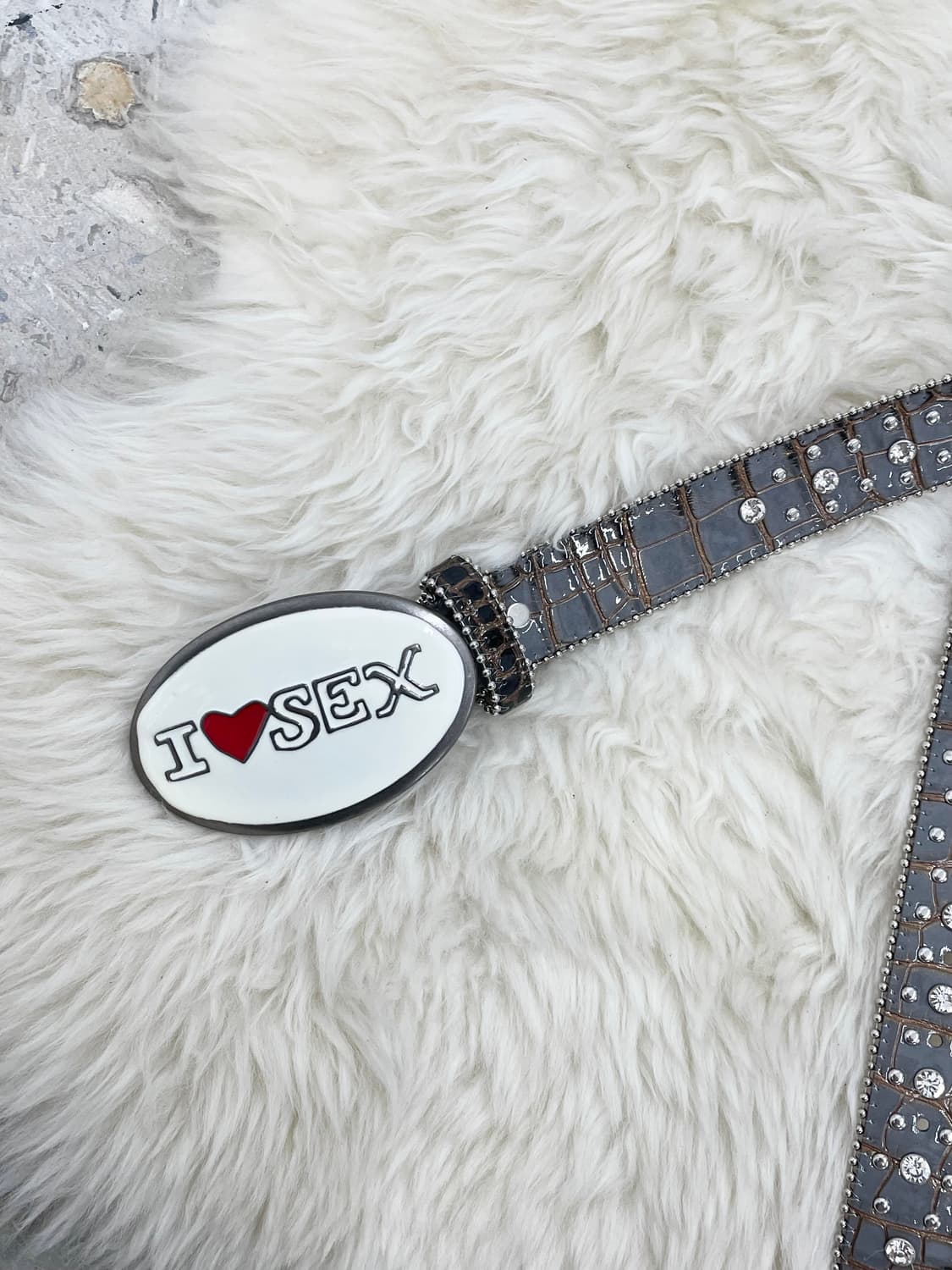 y2k 갸루 레터링 큐빅 버클 벨트 상품이미지4