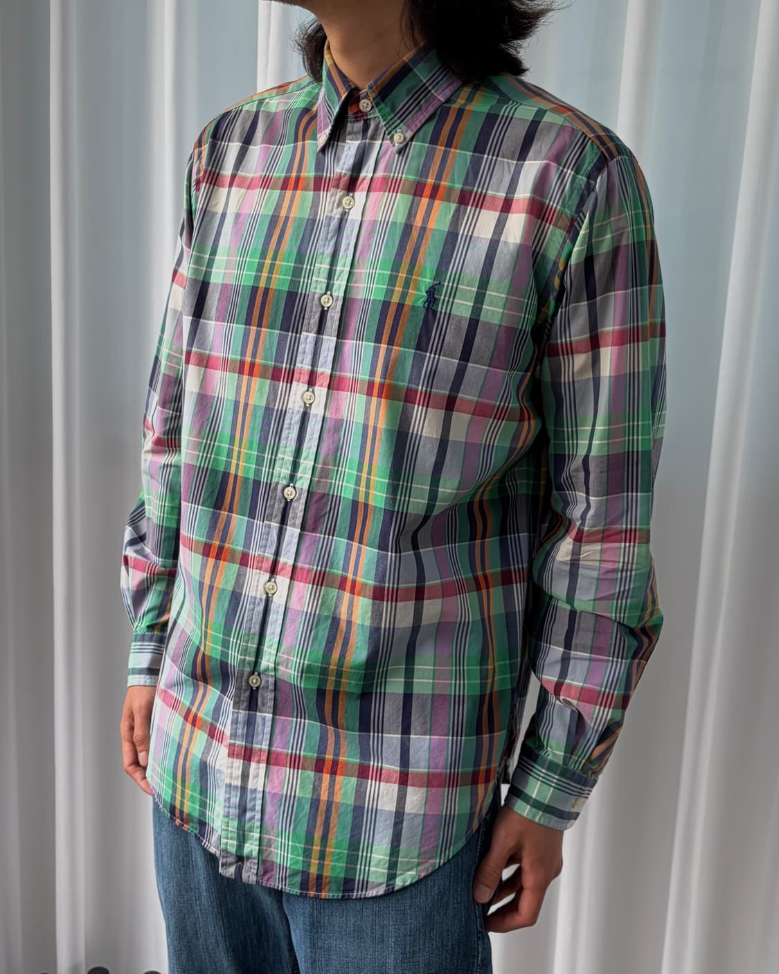 [M-L]폴로 랄프로렌 포플린 클래식핏 체크 셔츠 상품이미지1