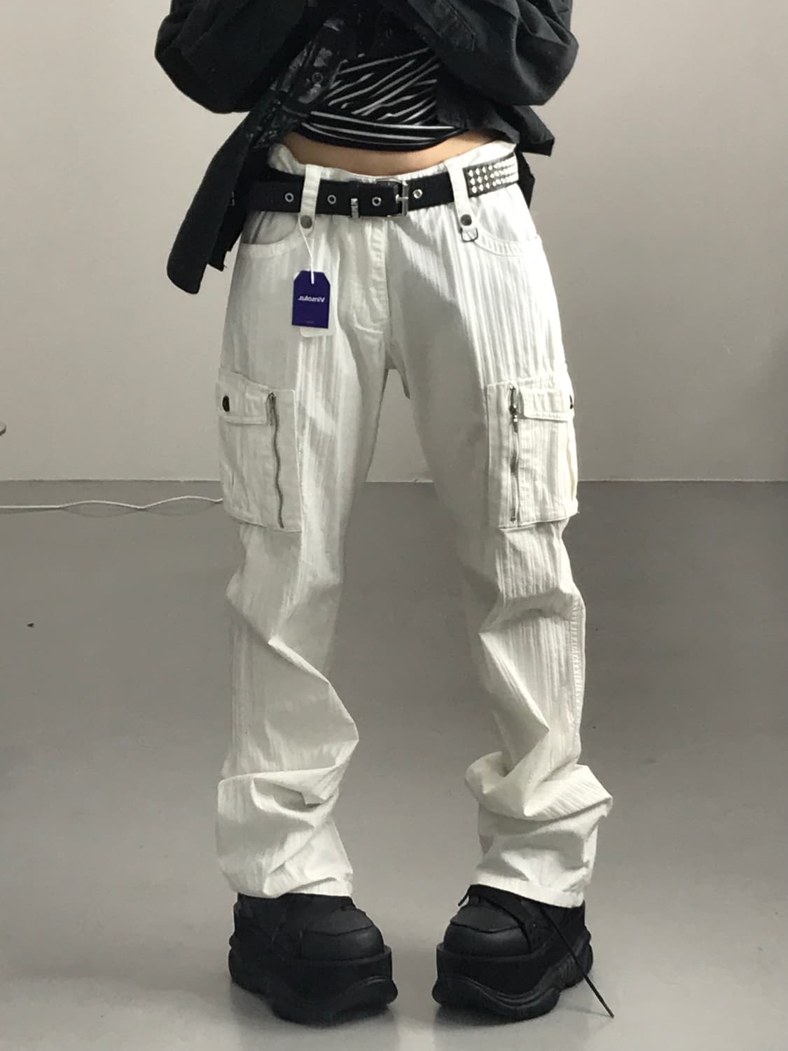 루이샤블론 화이트 포켓 팬츠 상품이미지1