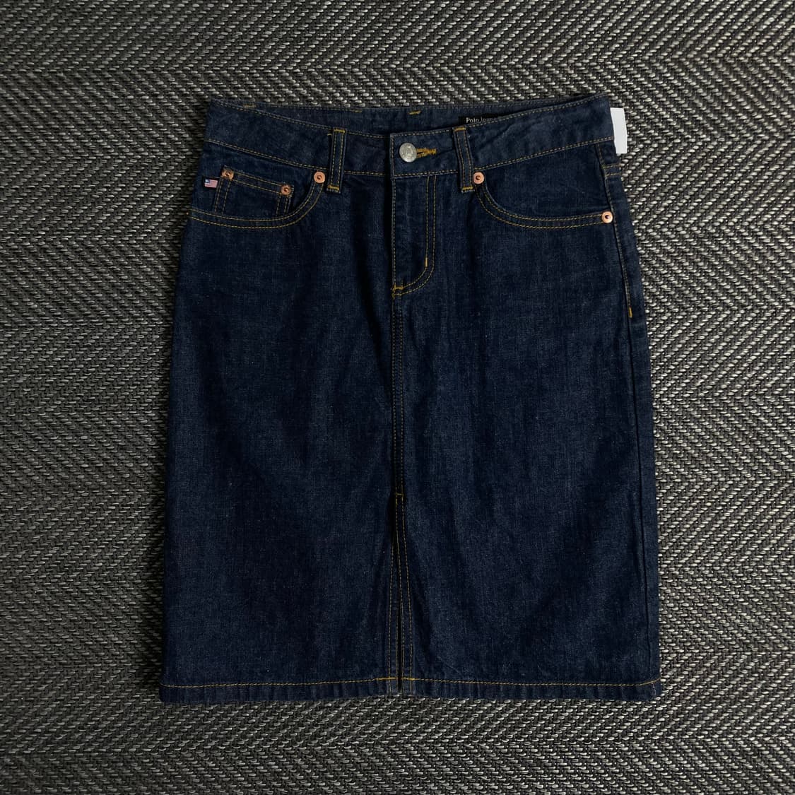 폴로 랄프로렌 레더 패치 로고 데님 스커트o 3119 상품이미지1