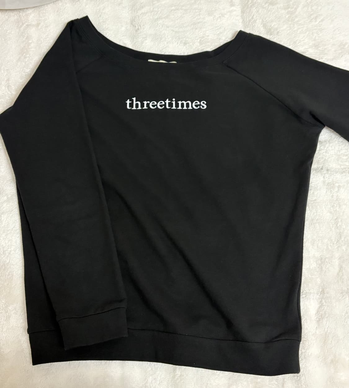 쓰리타임즈 베이직 로고 오프 탑 블랙 상품이미지3