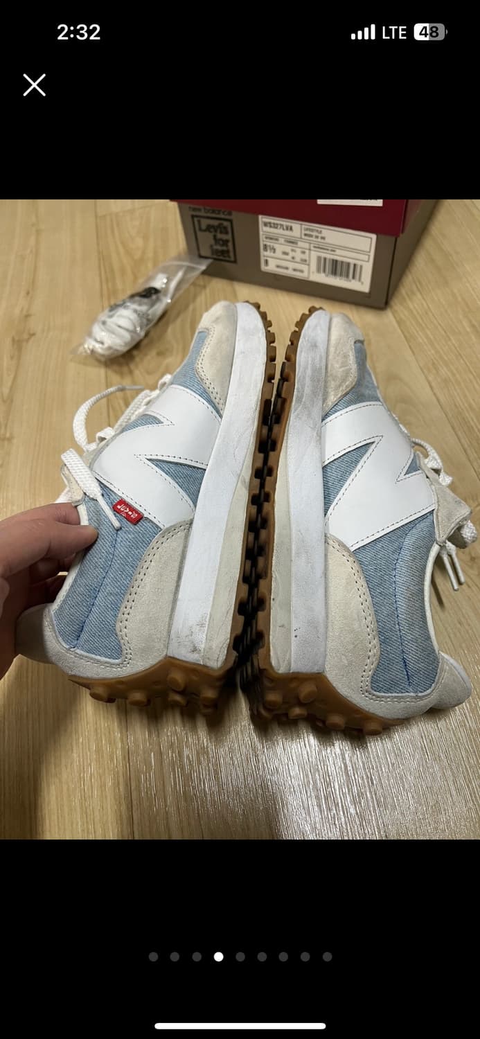 뉴발란스 327 리바이스 콜라보 데님 연청 - 8.5사이즈 상품이미지4