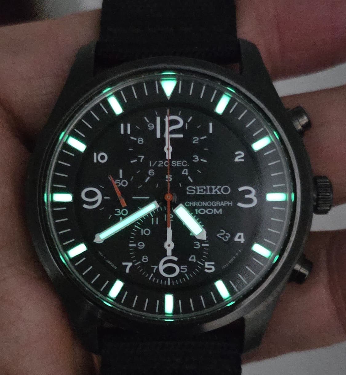 세이코 (SEIKO) SNDA65 밀리터리 크로노 그래프 블랙 시계 상품이미지4
