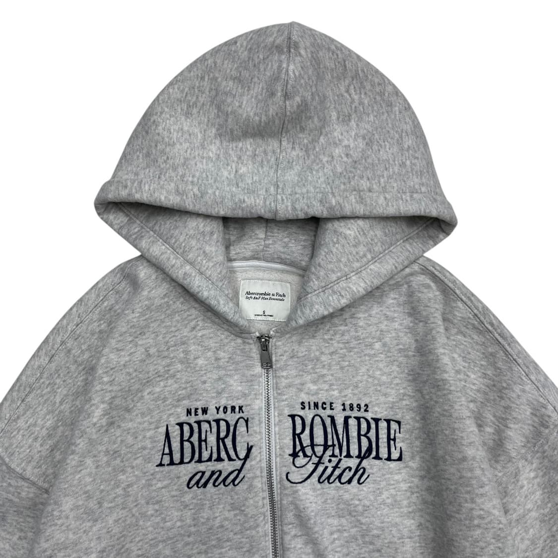 아베크롬비 레터링 센터로고 백멜란지 후드집업 S 상품이미지4