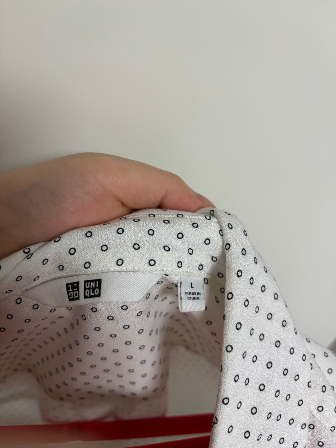 유니클로 도트 셔츠 오프화이트 L 상품이미지7