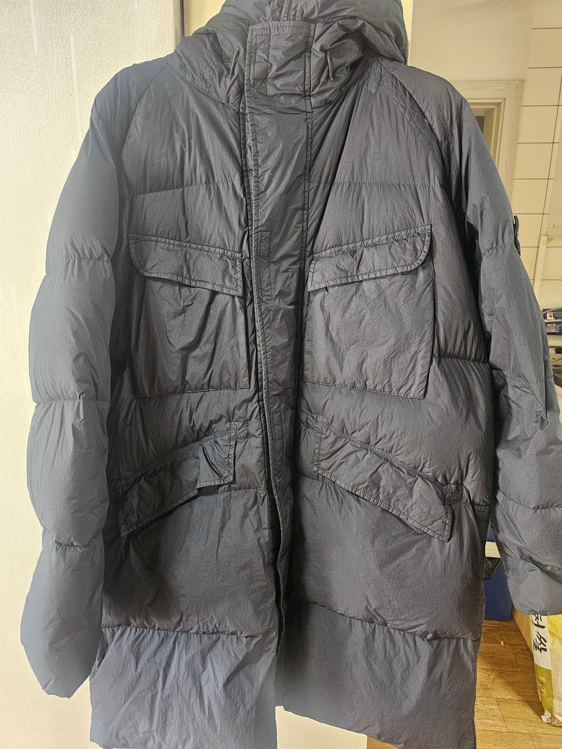 스톤아일랜드 22FW 크링클랩스 롱패딩 블랙 상품이미지1