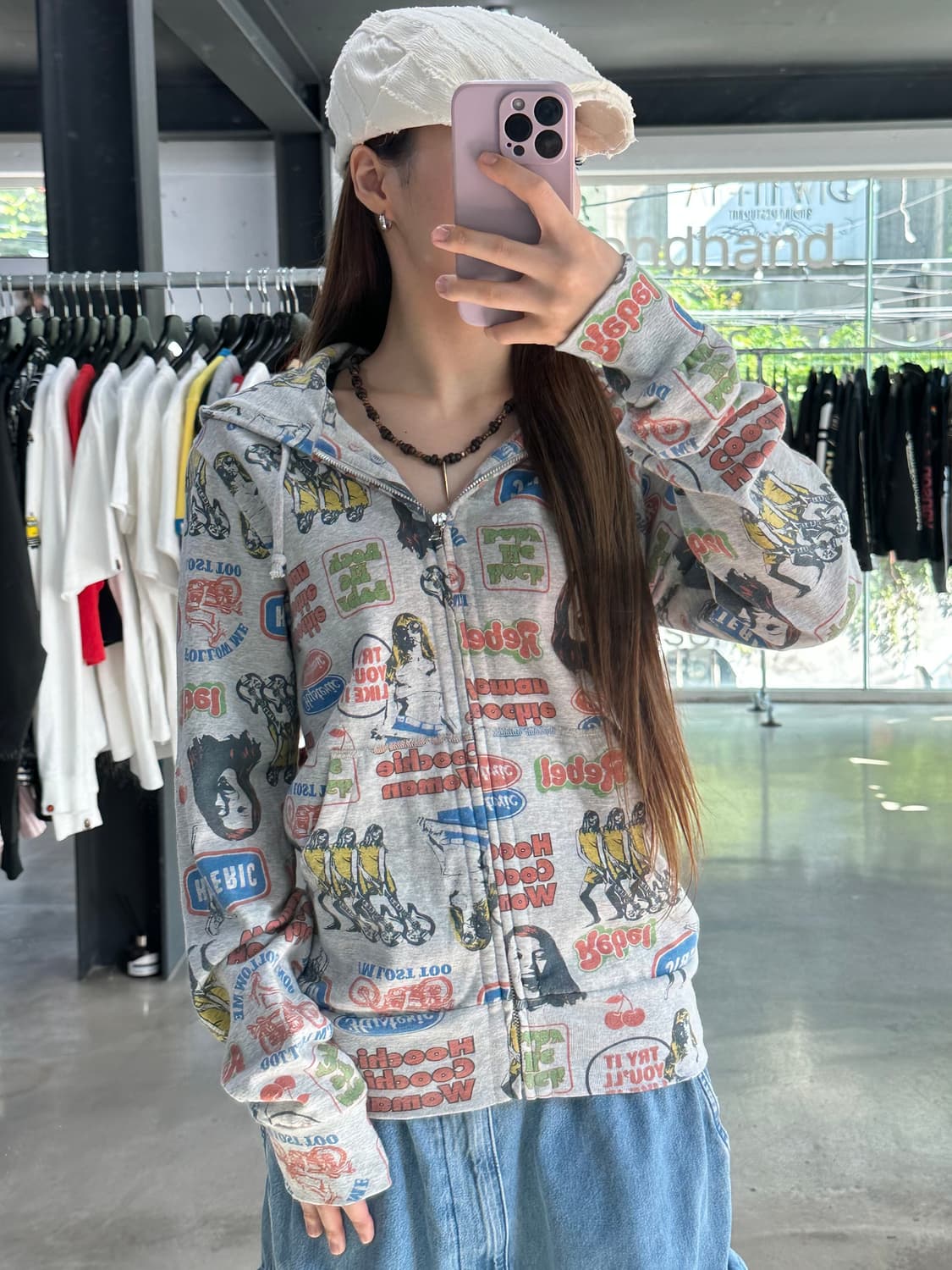 히스테릭글래머 락 로고 후드집업 상품이미지1