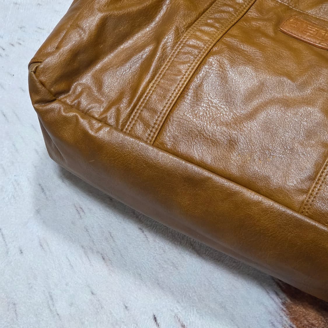 쓰리큐알 브라운 레더 숄더백 상품이미지4