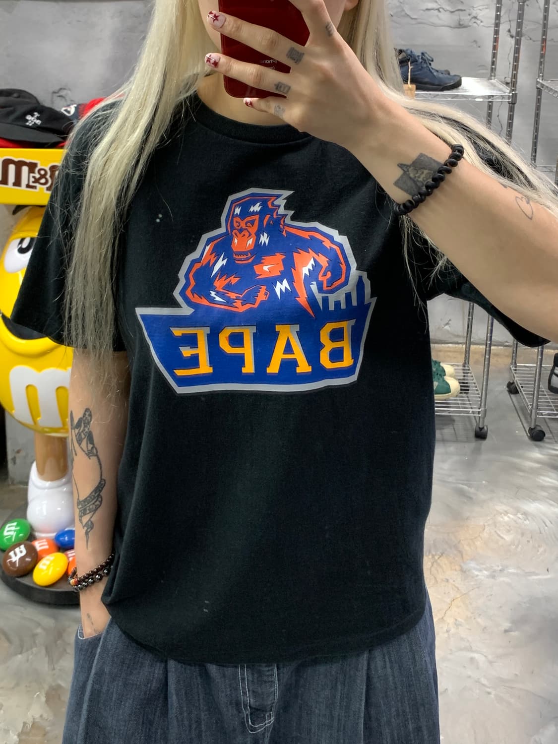 베이프 사루 반팔 티셔츠 상품이미지5