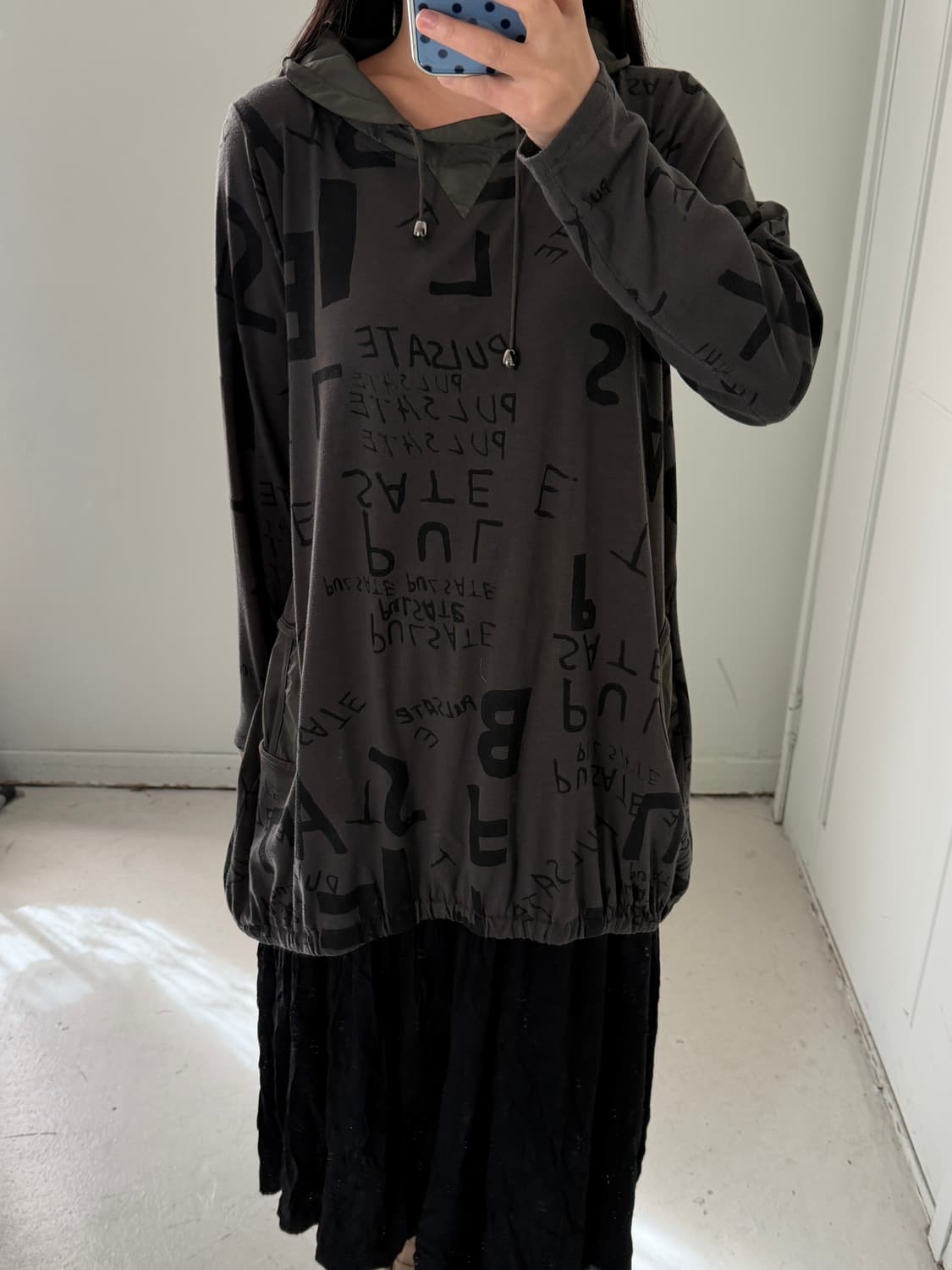 일본빈티지 카키 페이퍼스트링 롱슬리브 상품이미지3