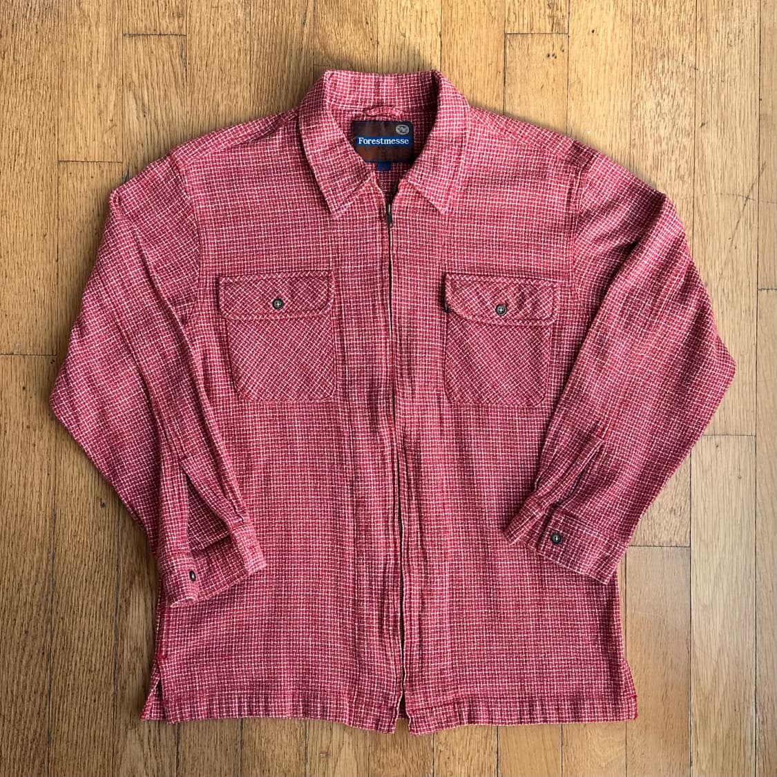 빈티지 레드 체크 셔츠 자켓 상품이미지1