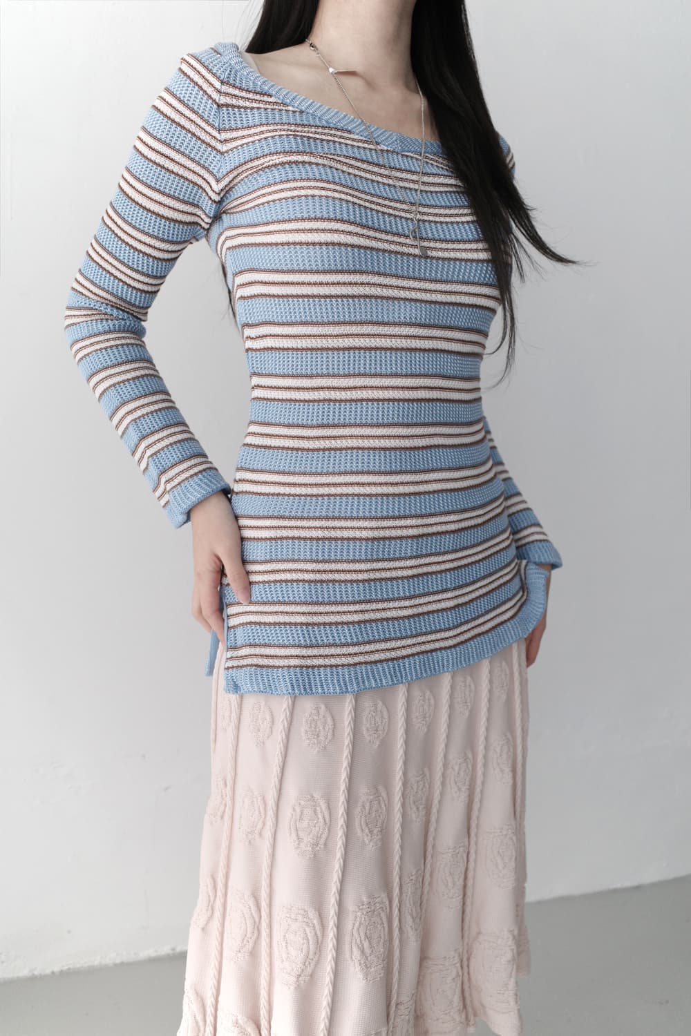 philosophy) stripe deep v-neck knit 상품이미지5