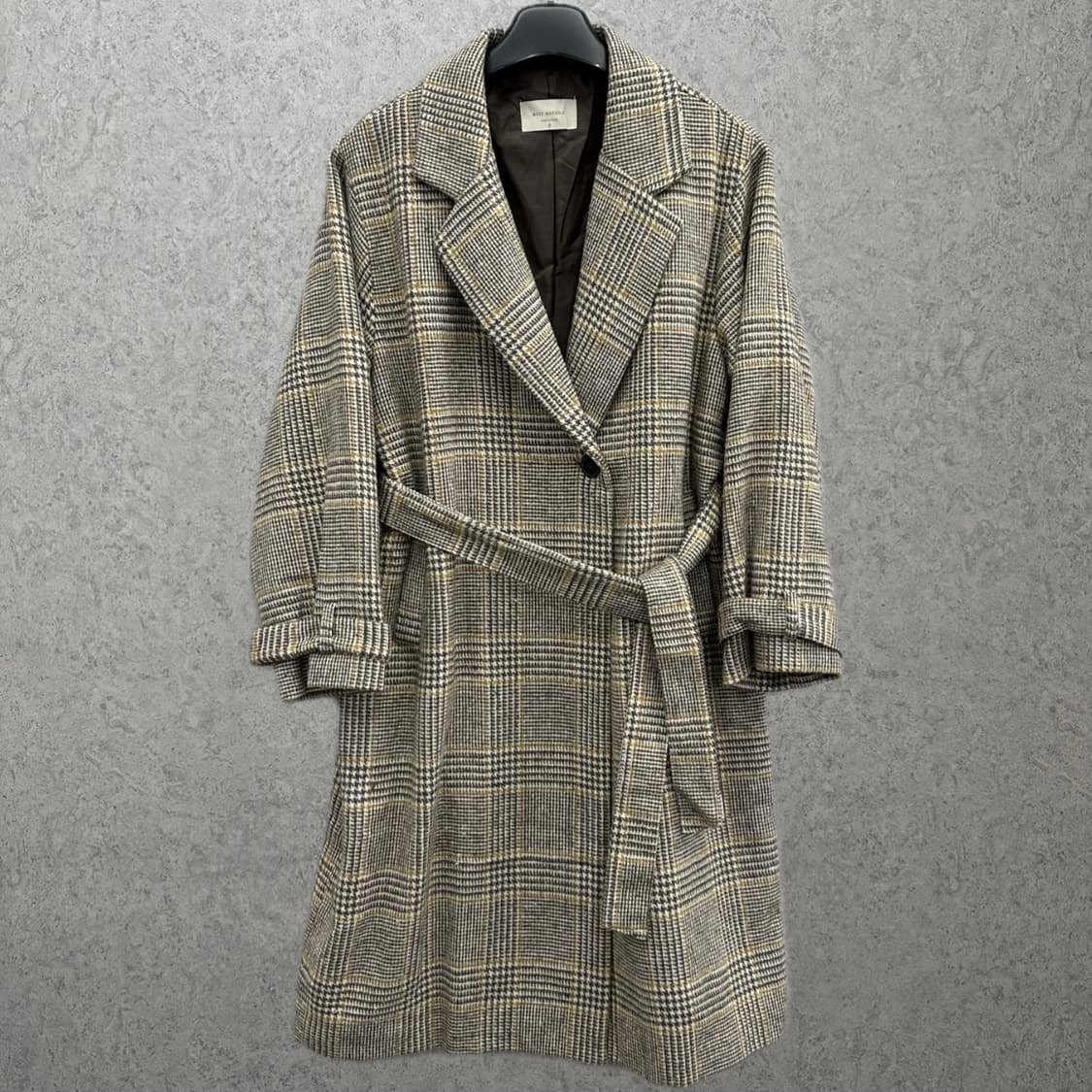 95 체크 여자 루즈핏 로브 코트 상품이미지1