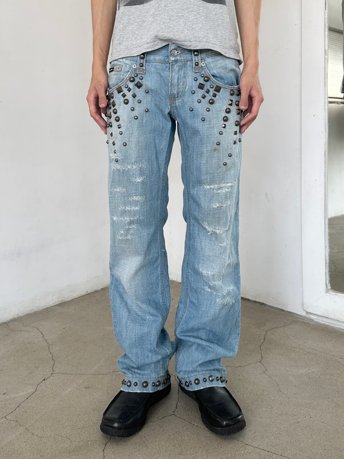 돌체앤가바나 스터드 데님 팬츠 상품이미지1