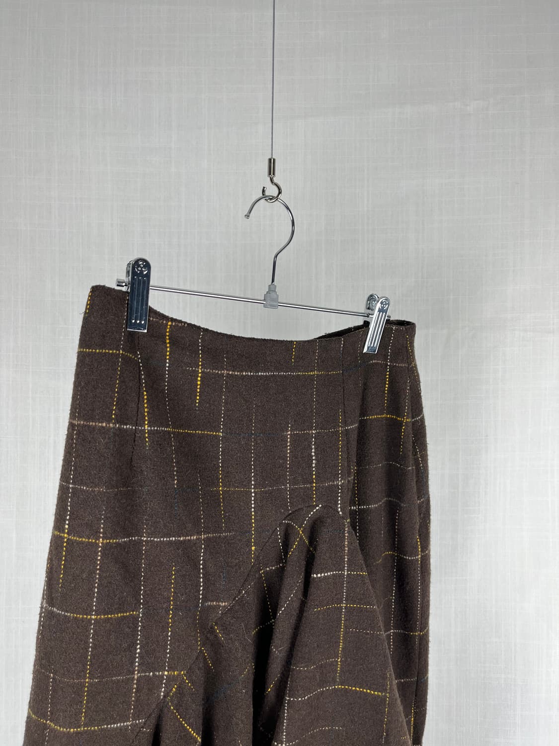 Vintage 브라운 셔링 스커트  상품이미지3