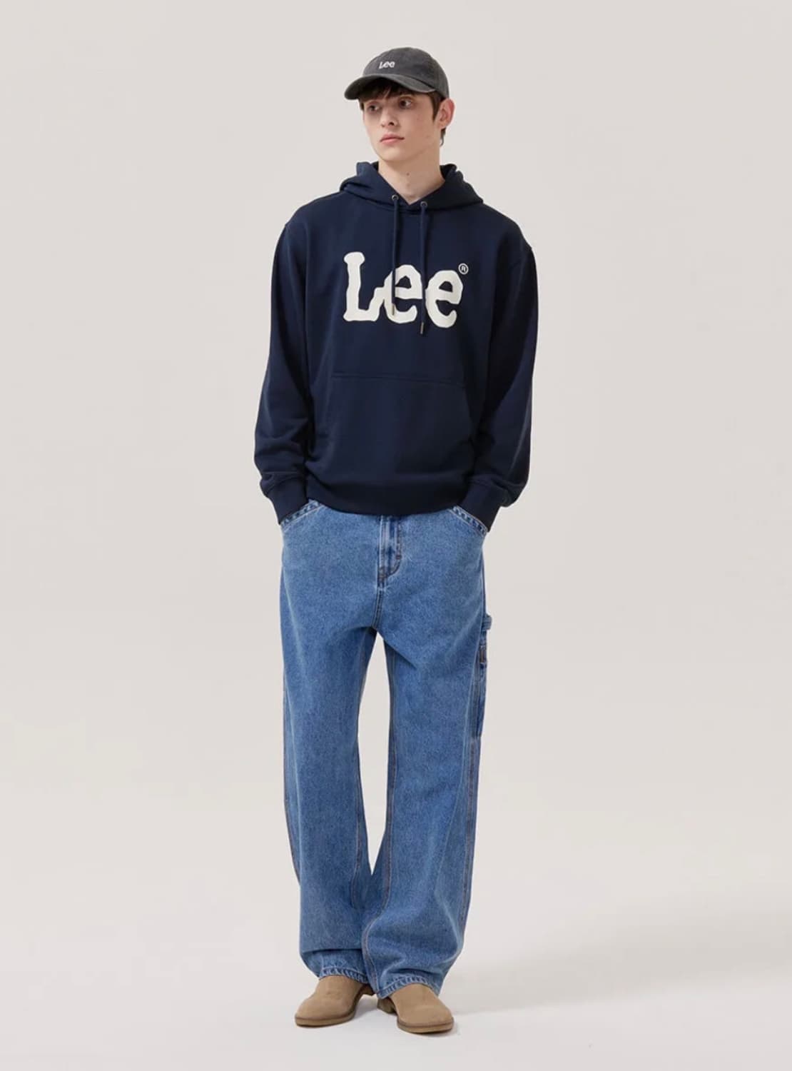 Lee 빅 트위치 로고 후드티셔츠 네이비 상품이미지2
