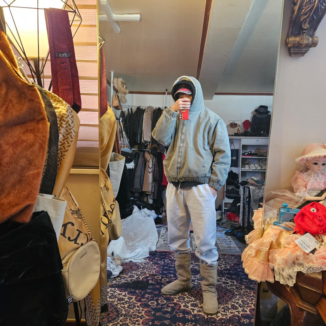 슬로건(SLOGAN) 양털 후드 워크자켓 Free 상품이미지6