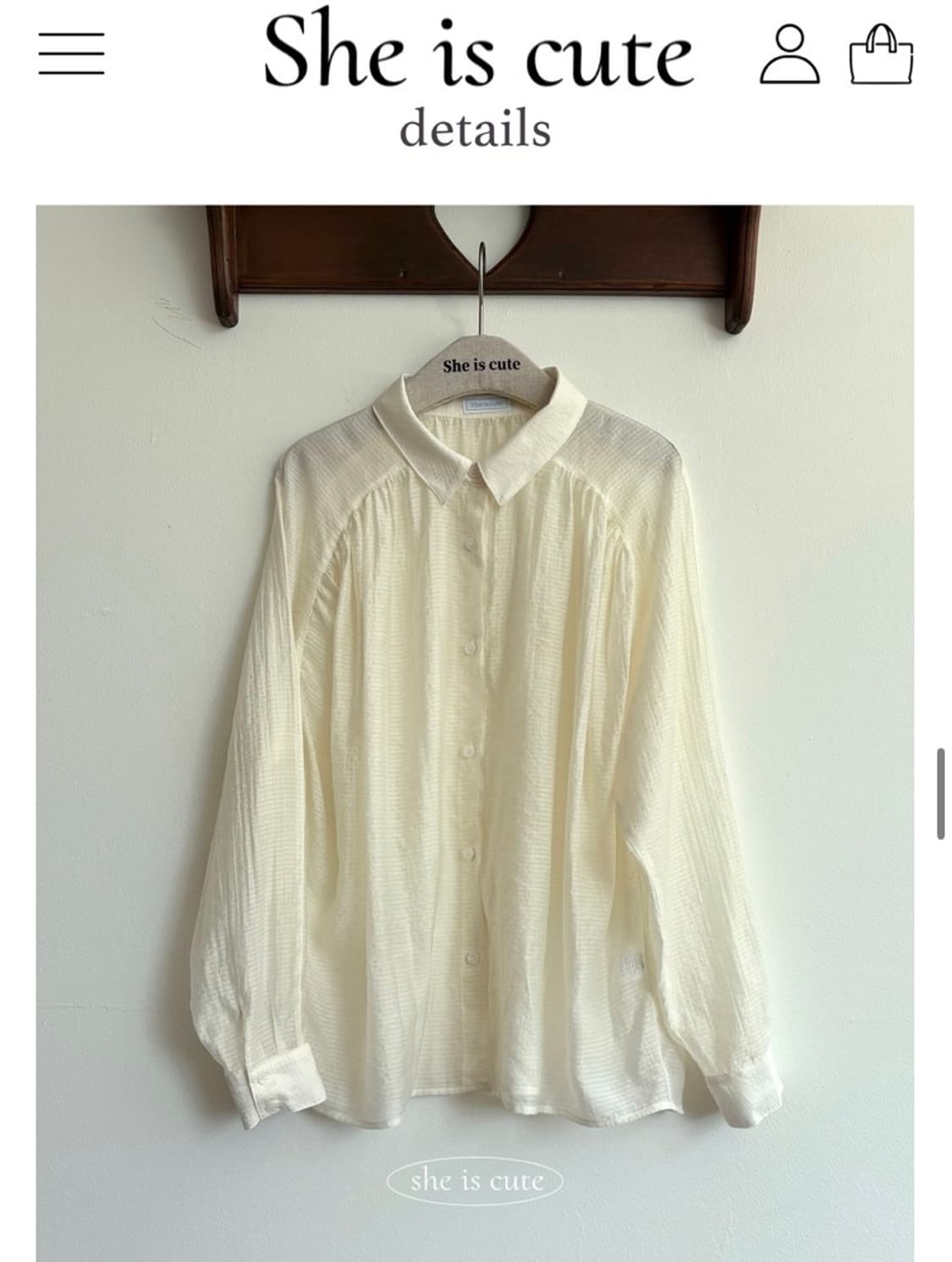 쉬이즈큐트 제인 셔츠 Jane shirt 아이보리 상품이미지2
