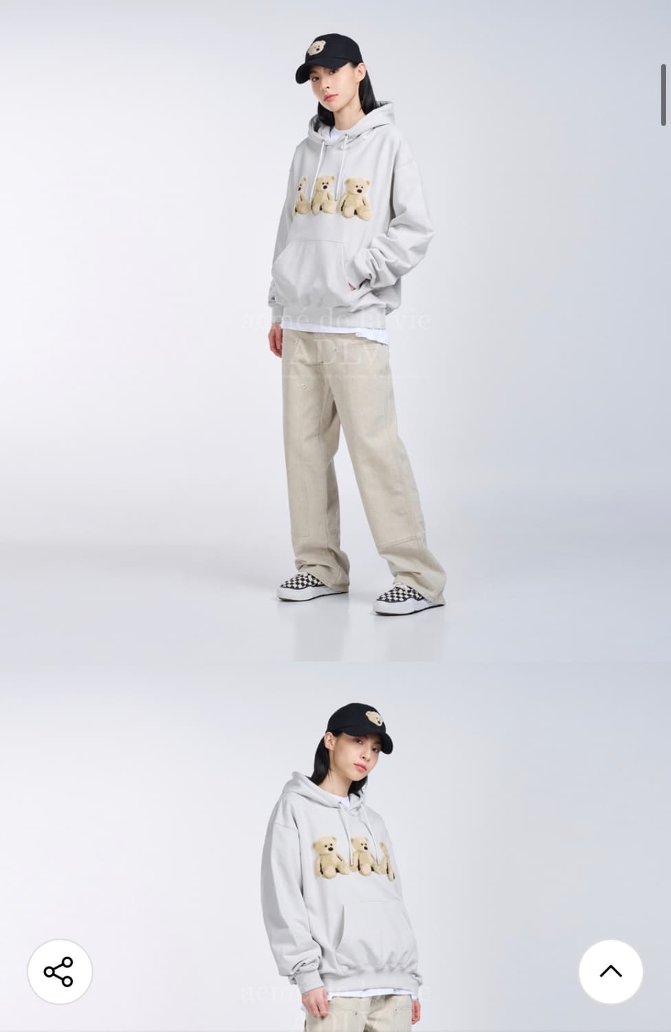 아크메드라비 BEAR HOODIE LIGHT GREY 상품이미지2