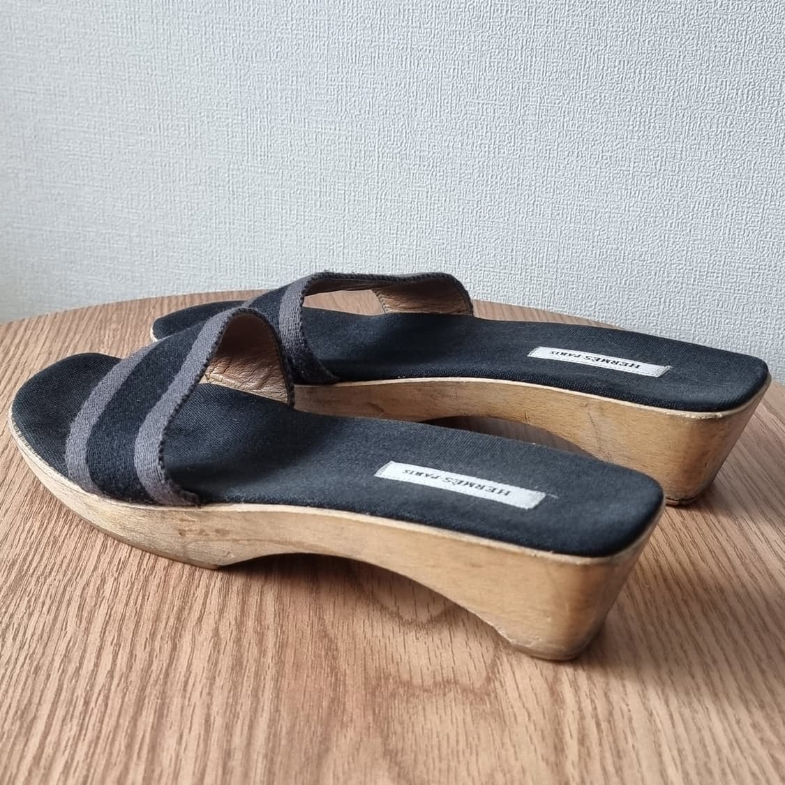 HERMES 에르메스 마르지엘라 에라 후루토 캔버스 우든 웨지뮬 (37) 상품이미지3