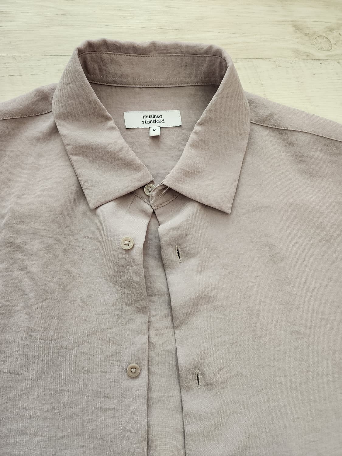 무신사 스탠다드 린넨라이크 오버핏 반팔 셔츠. M(100~105)사이즈 상품이미지4