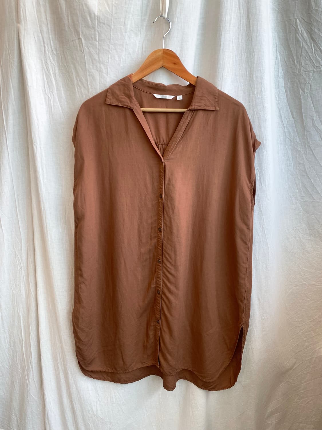 UNIQLO 오버핏 민소매롱셔츠(L) 상품이미지2