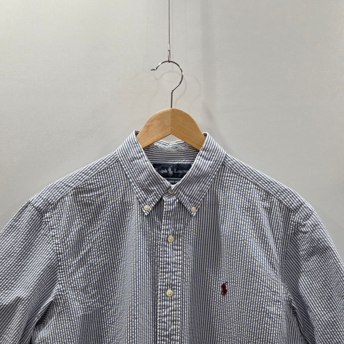 폴로랄프로렌 버튼다운 시어서커 스트라이프 반팔 셔츠 M 상품이미지2