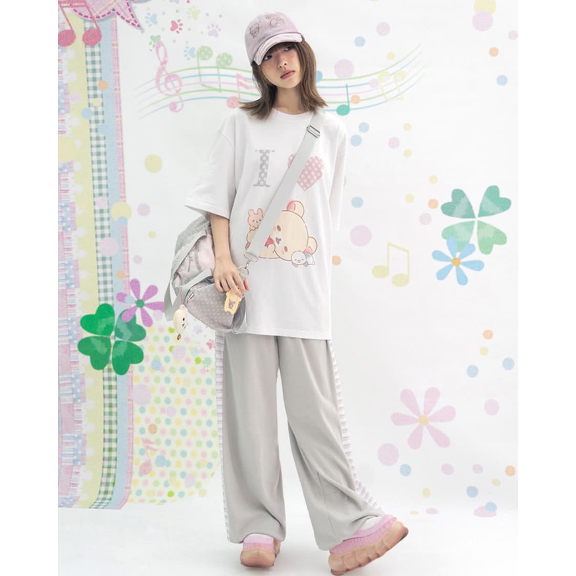 허그유어스킨 코리락쿠마 멀티 더플백 핑크 가방 숄더백 상품이미지3