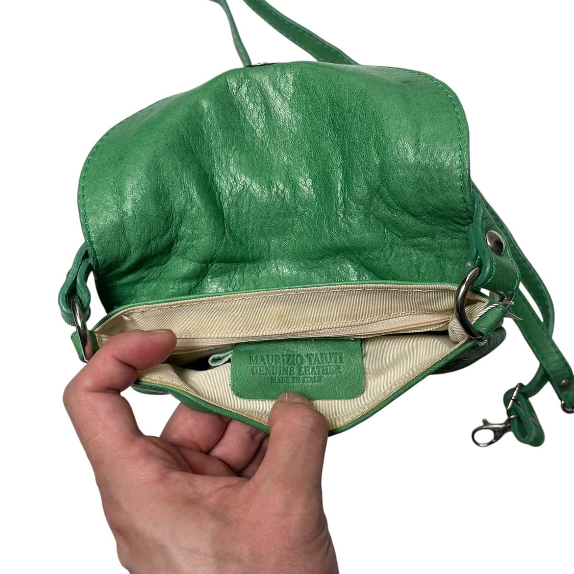 Maurizio taiuti 그린 레더 리벳 미니백 (italy) 상품이미지6
