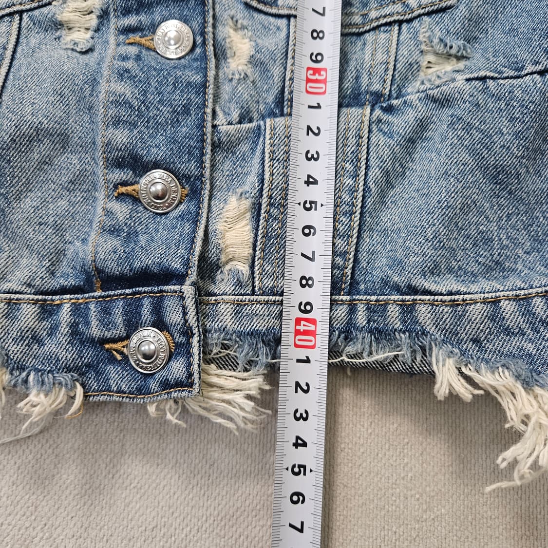 S 자라 여성 크롭 데미지 데님 재킷 0401Y 상품이미지6