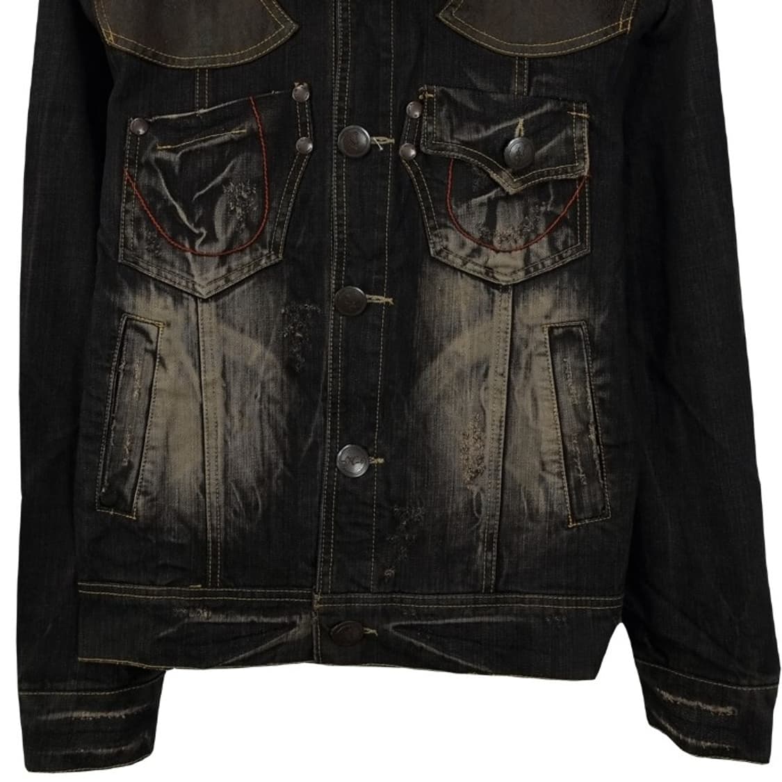 [빈티지] 요크 패널 패치 워시드 데님 자켓 M19058 상품이미지5