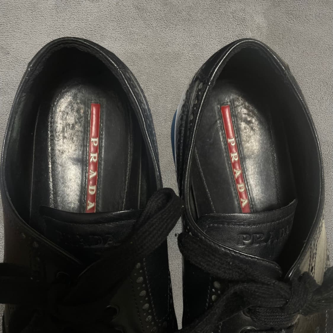 285) 프라다 스포츠 빈티지 레더 윙팁 스니커즈 신발 상품이미지5