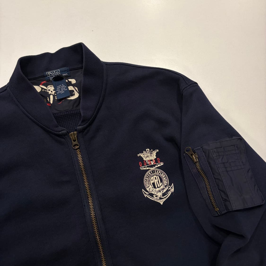 [L] 폴로 네이비 코튼 봄버 자켓 집업 점퍼 D837 상품이미지3