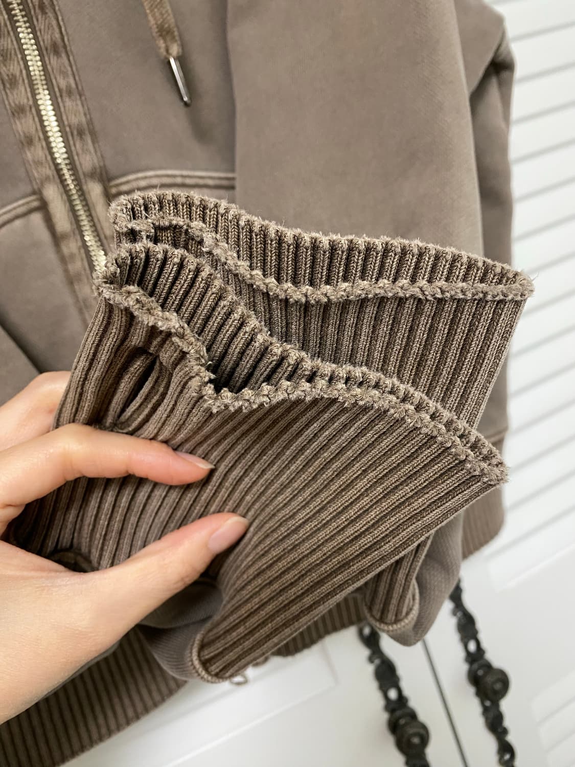 벨리에 네오 유틸리티 후디 집업 다잉브라운 4사이즈(100) 상품이미지4