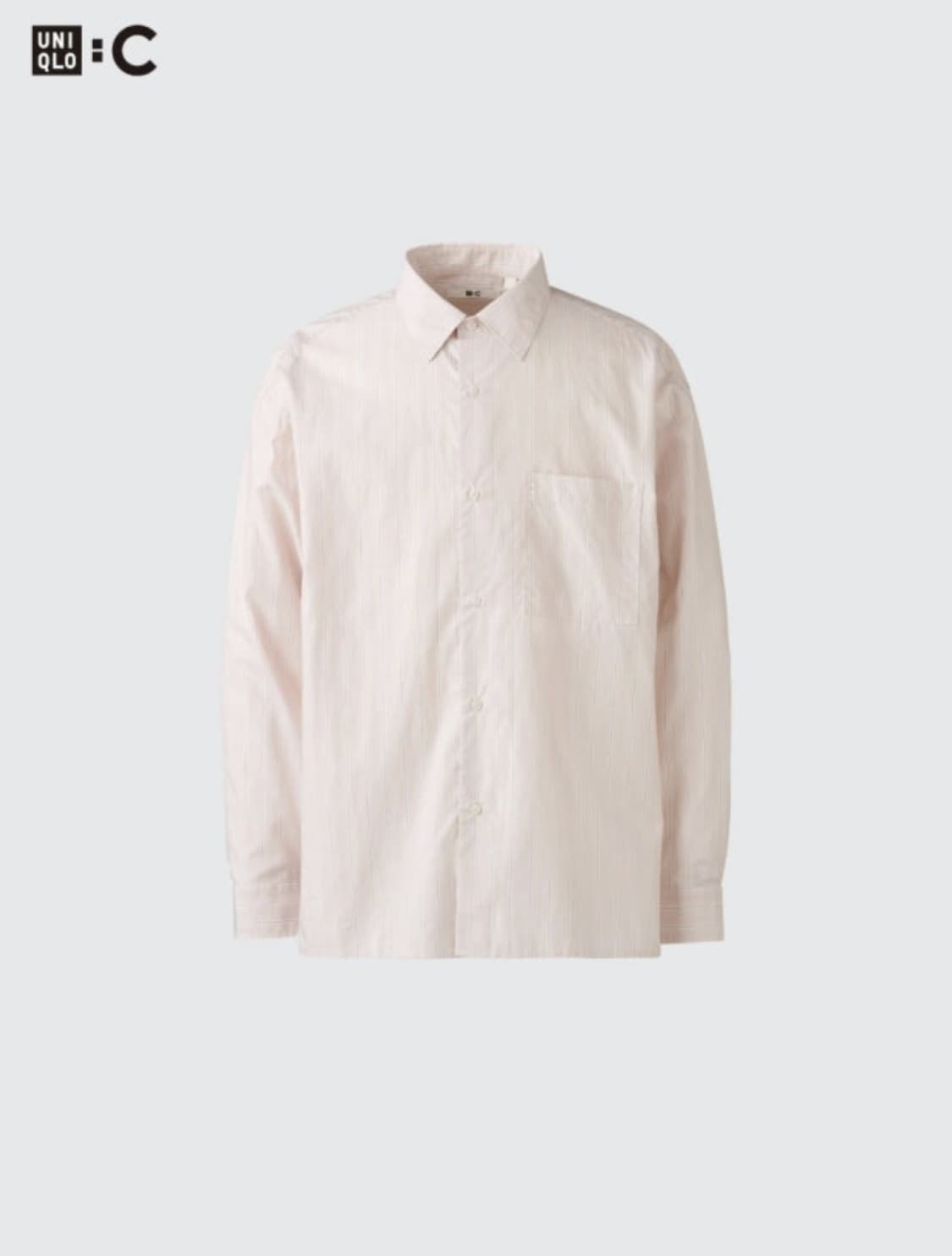 유니클로C/ 브로드클로스 오버사이즈 셔츠 핑크/ XL 상품이미지4