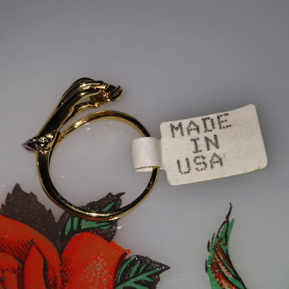 70s 미국 엔틱 핸드 루비 큐빅 골드 반지 상품이미지9