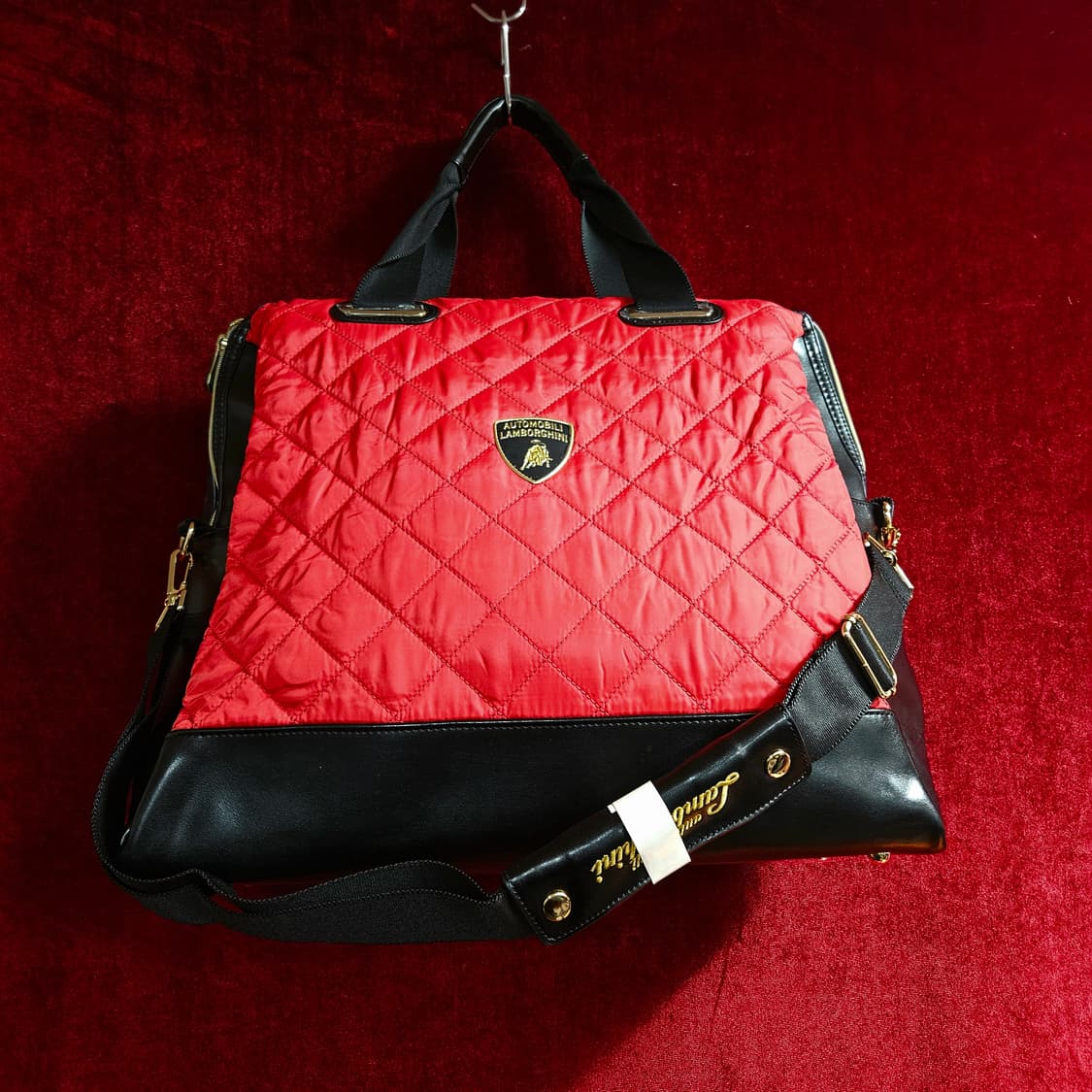 (미사용)람보르기니 x SGF67 슈페리얼  소가죽 퀄팅 보스턴백 상품이미지1