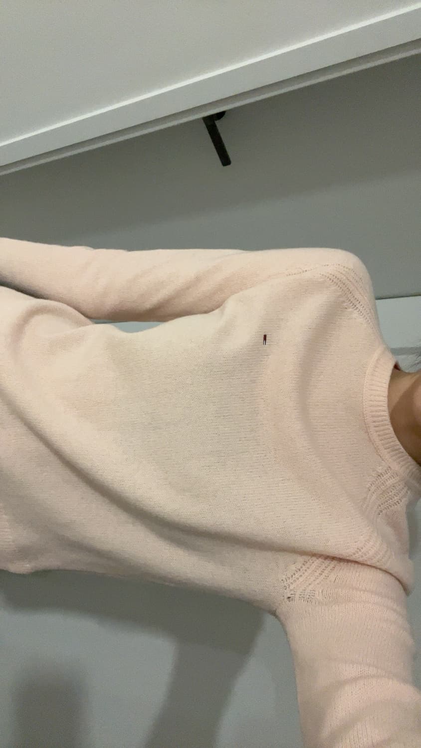 타미힐피커 여성 미니멀 라운드넥 울 니트 핑크 상품이미지1