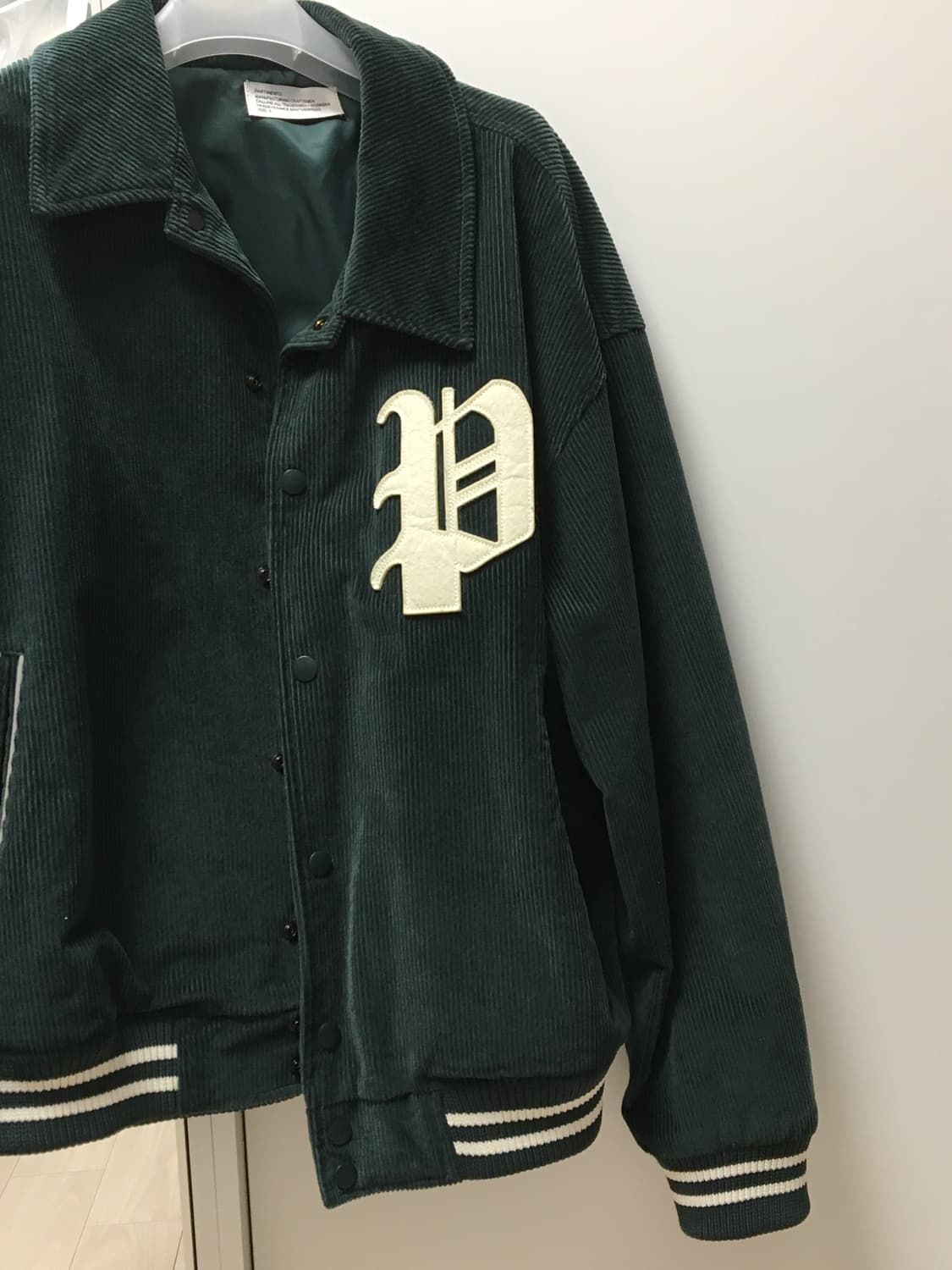 파르티멘토 코듀로이 바시티 자켓 그린  상품이미지4