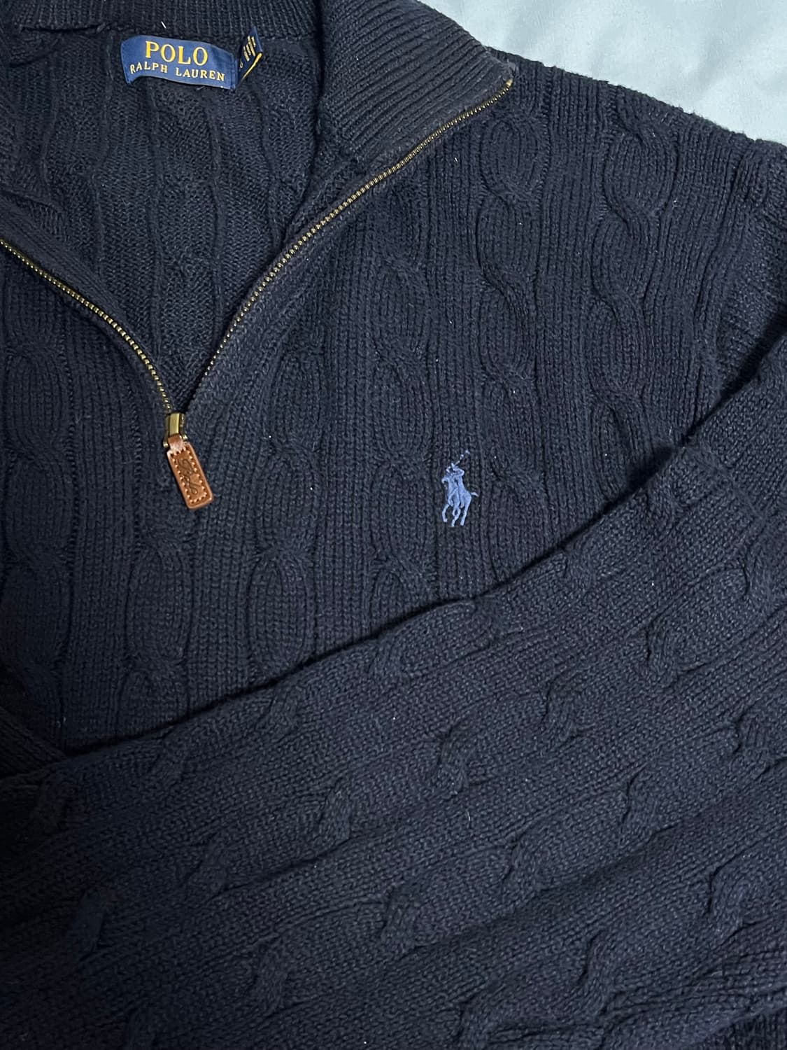 폴로 하프집업 반집업 꽈배기 케이블 니트 스웨터 xl 팔아요! 상품이미지2