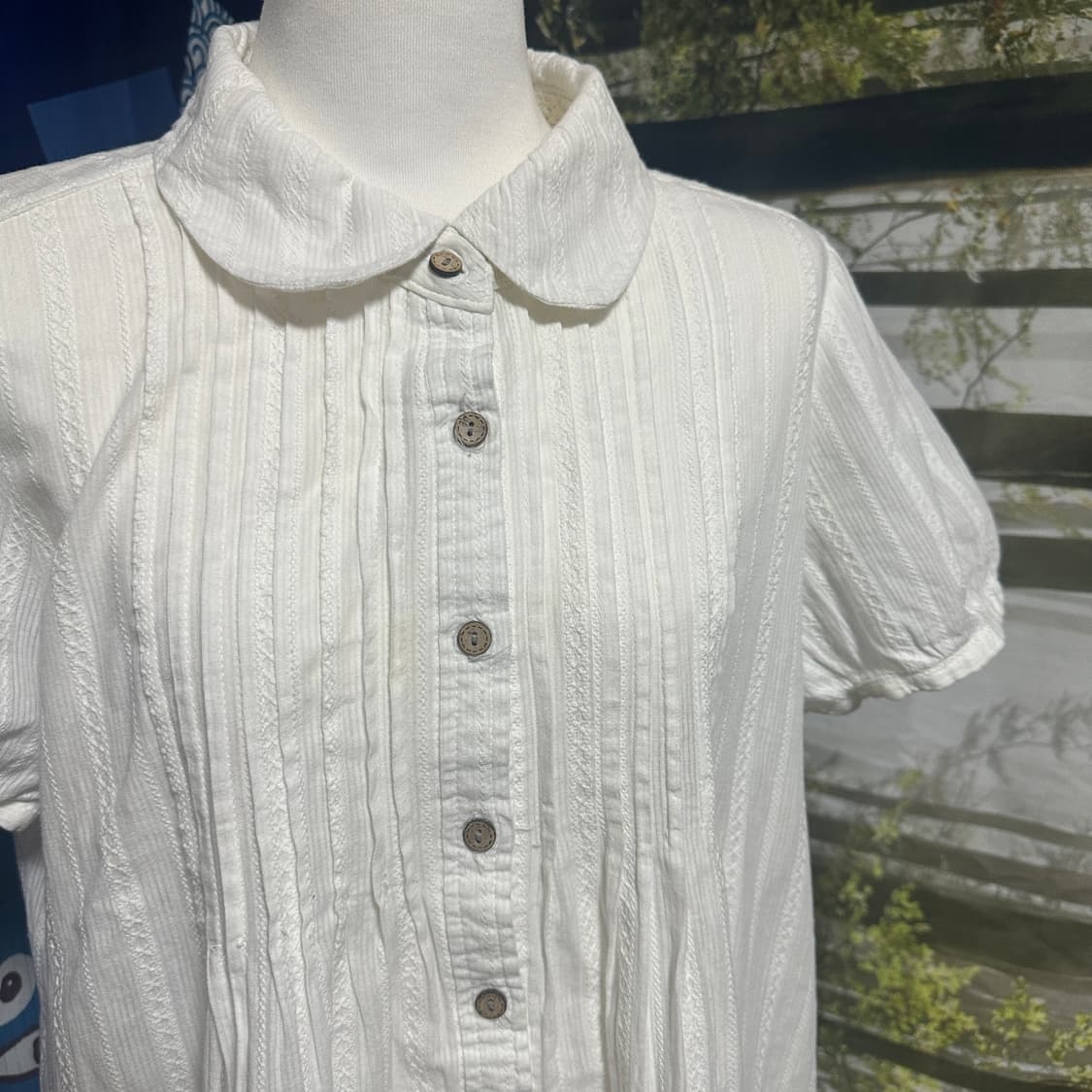 빈티지 화이트 홍콩 블라우스 원피스 둥근 카라 상품이미지3