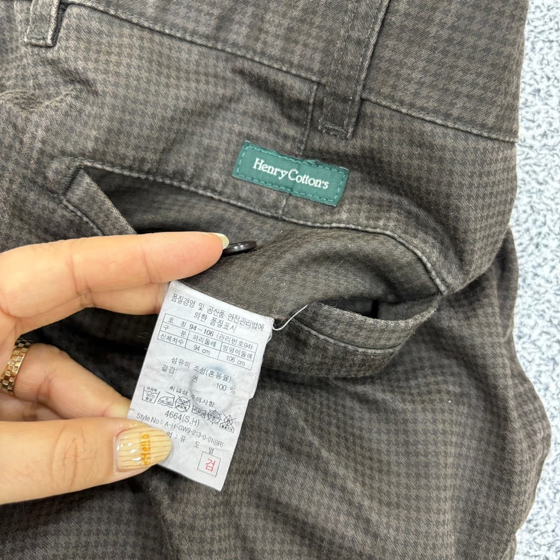 94 헨리코튼 하운드체크 면바지 치노팬츠 0407J 상품이미지7