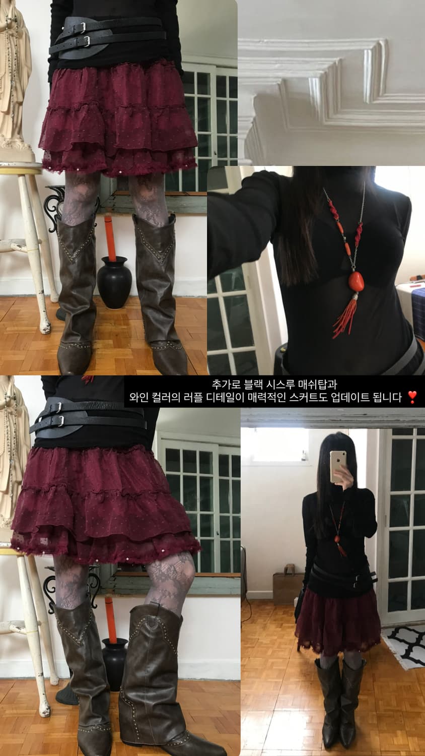 vintage black see-through top 상품이미지9