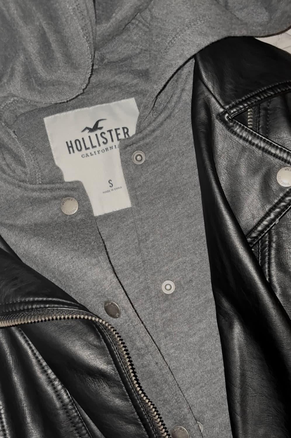 홀리스터 Hollister 후드 레더자켓 S y2k 펑크 갸루 빈티지 상품이미지2