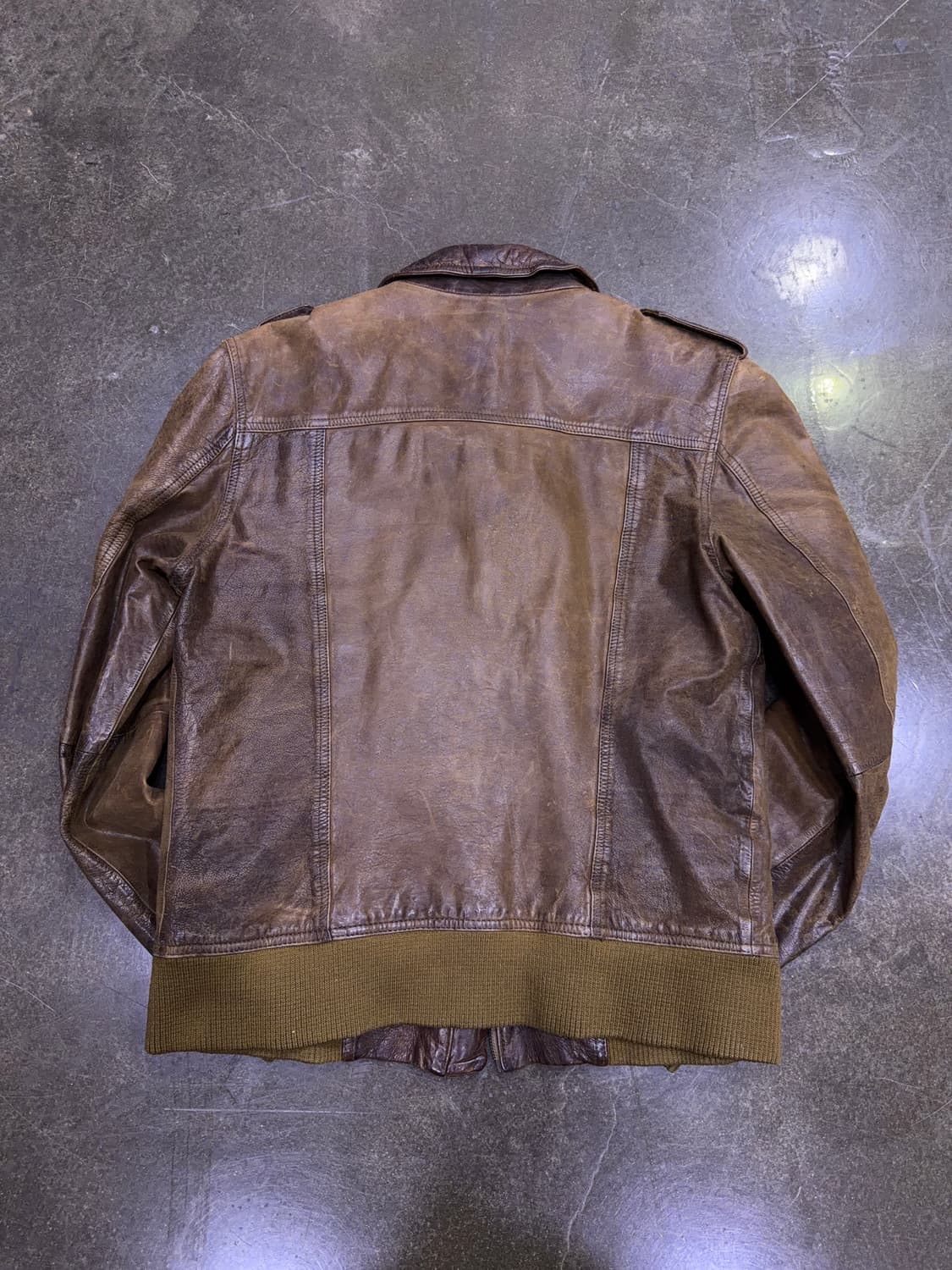 자라 빈티지 G-1 레더 가죽자켓 봄버 브라운 M 상품이미지2