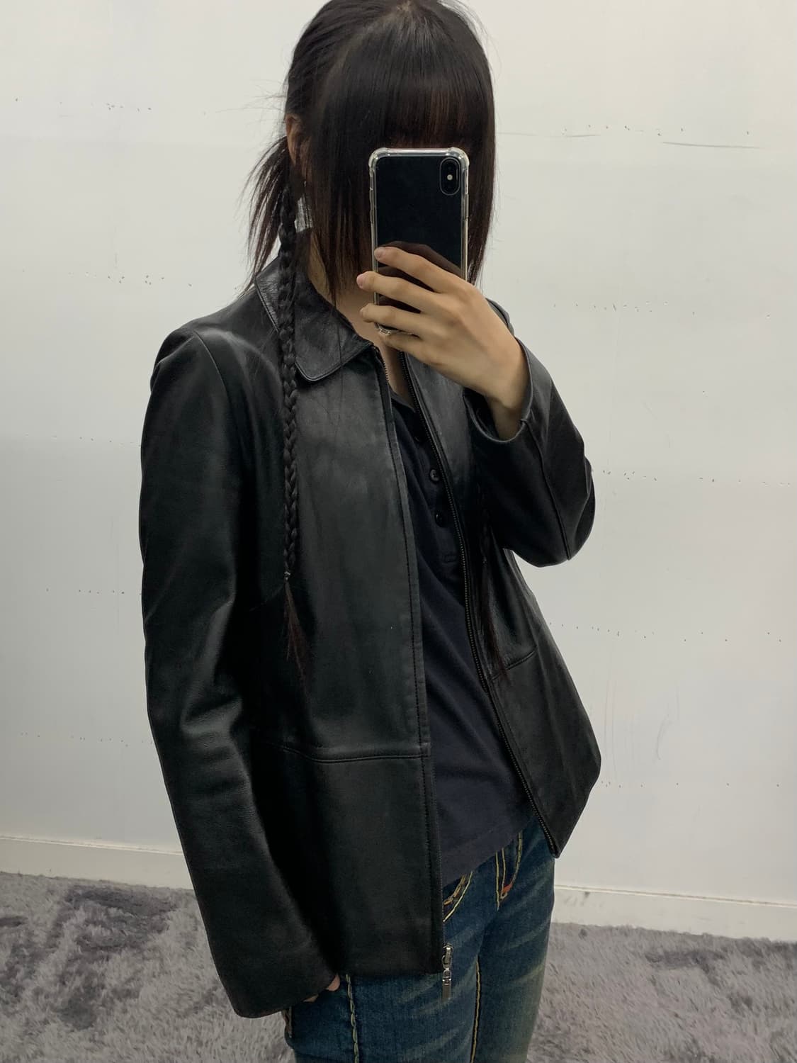 마리 끌레르 램스킨 레더 자켓 상품이미지3