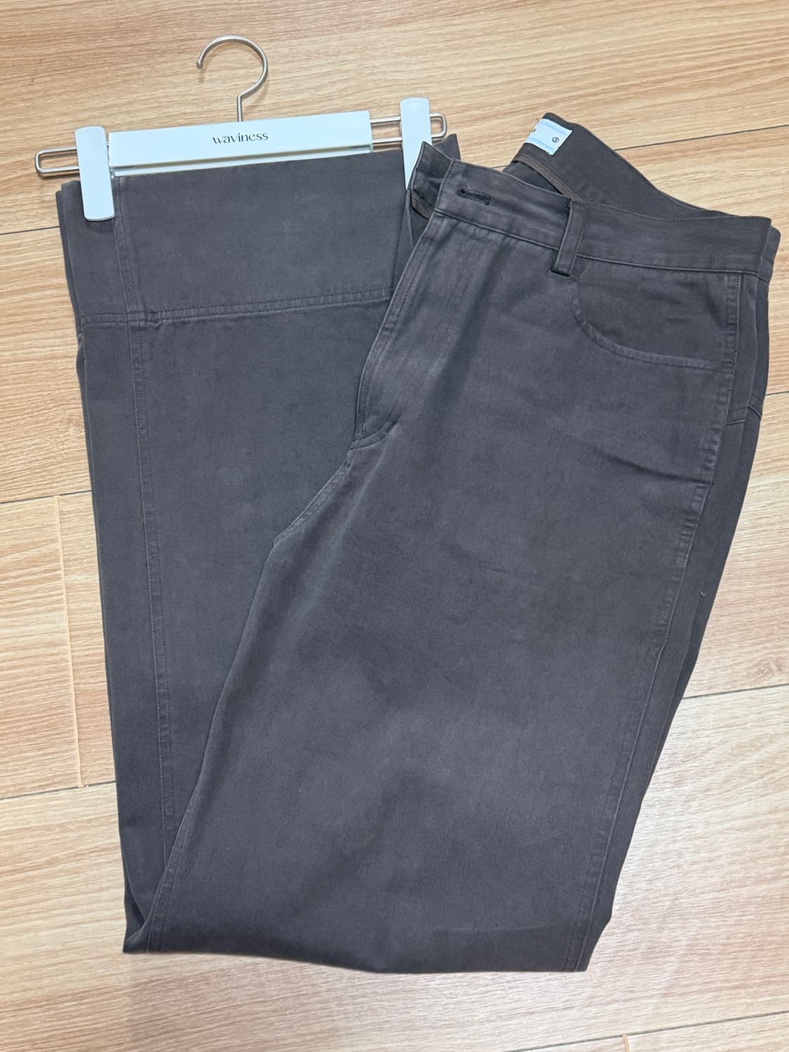 [3] 웨이비니스 빈티지 워시드 코튼 팬츠 브라운 상품이미지2