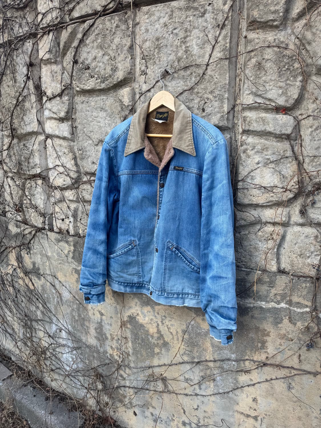 70~80s 랭글러 빈티지 기묘한이야기 조나단 쉐르파 보아 데님 자켓 상품이미지3