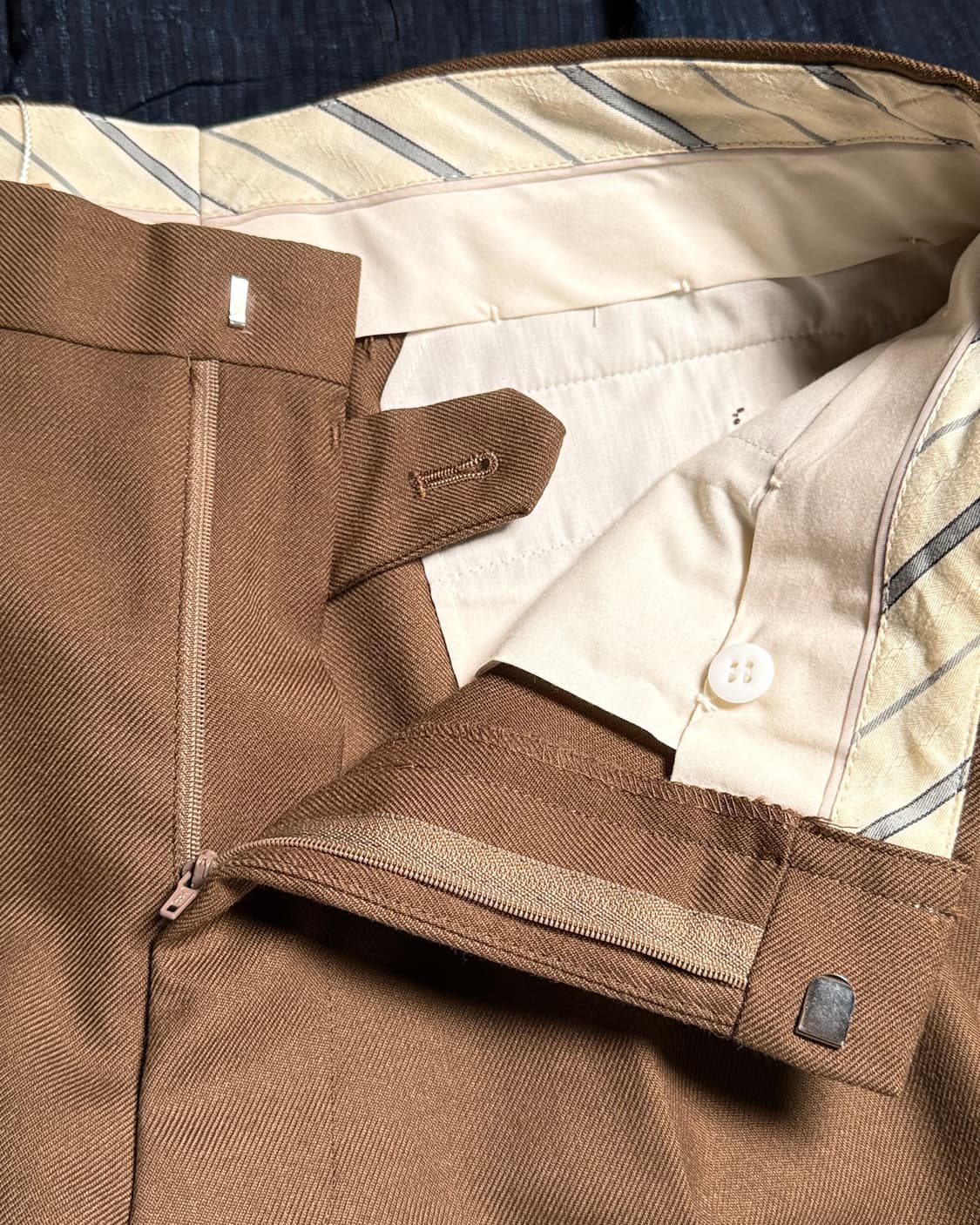 90-00's 일본 빈티지 울 블랜드 투턱 트라우저 32 상품이미지3