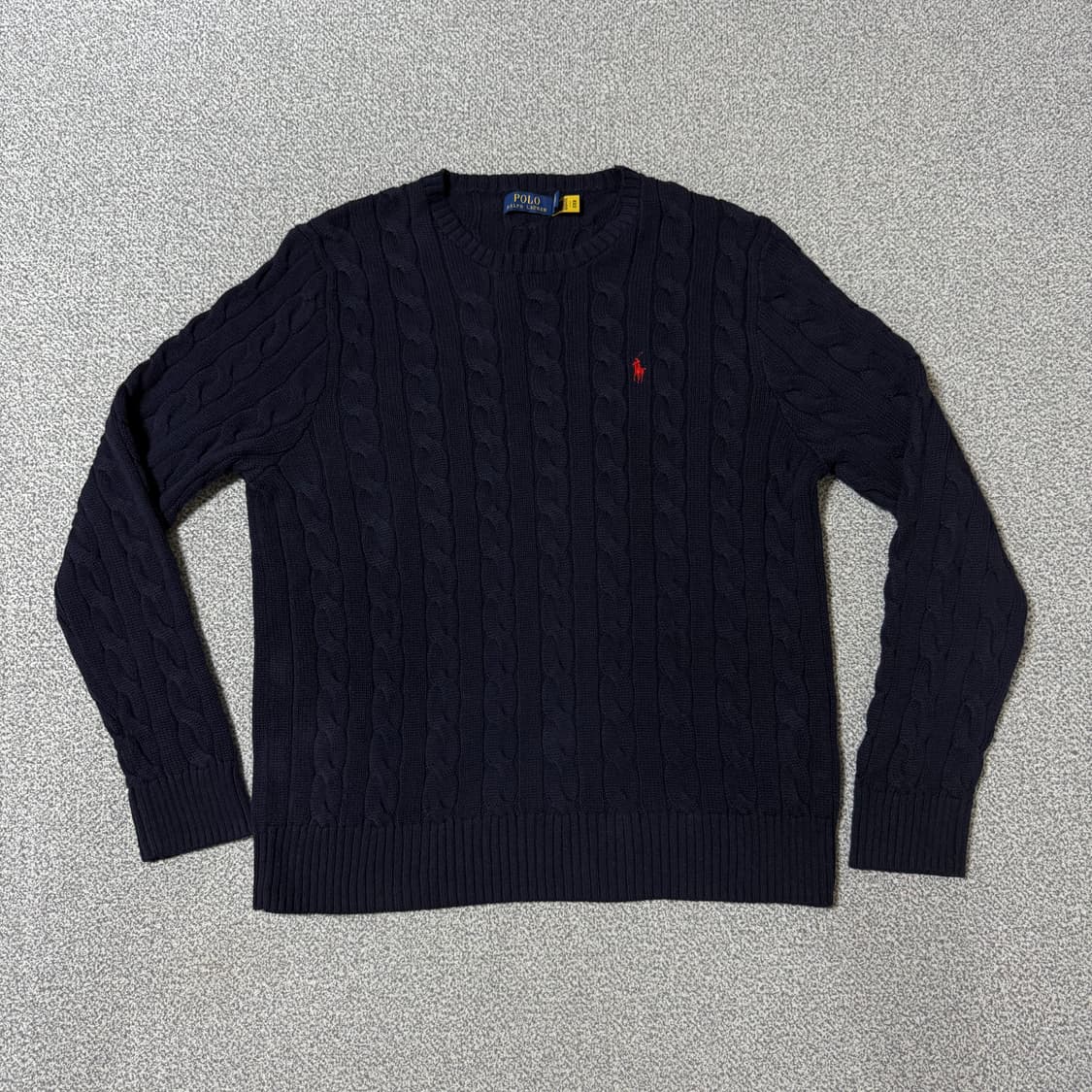 [정품 QR] 폴로 랄프로렌 꽈배기 니트 네이비 상품이미지1